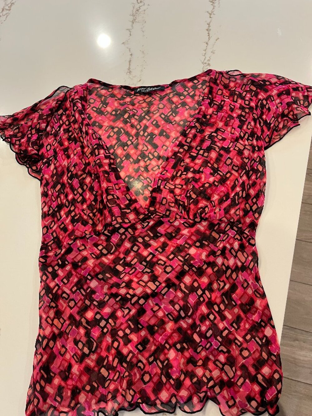 Vintage Betsey Johnson Short Sleeve Top, Size Small